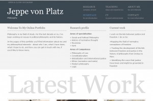 Portfolio of philosophy professor Jeppe von Platz